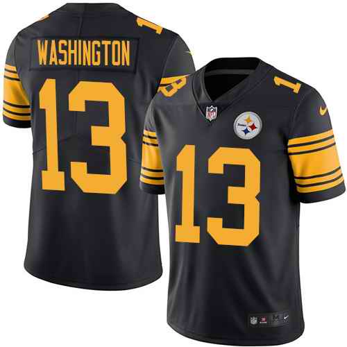 Nike Steelers 13 James Washington Black Color Rush Limited Jersey