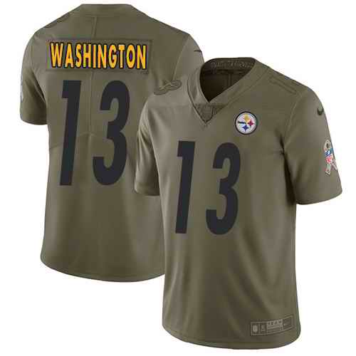 Nike Steelers 13 James Washington Olive Salute To Service Limited Jersey