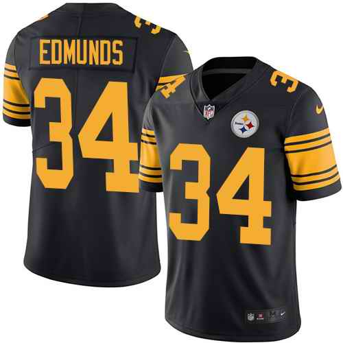 Nike Steelers 34 Terrell Edmunds Black Color Rush Limited Jersey