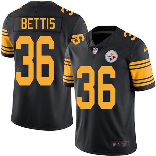 Nike Steelers 36 Jerome Bettis Black Youth Color Rush Limited Jersey