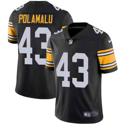 Nike Steelers 43 Troy Polamalu Black Alternate Youth Vapor Untouchable Limited Jersey