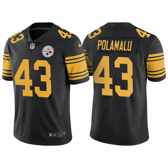Nike Steelers 43 Troy Polamalu Black Youth Color Rush Limited Jersey