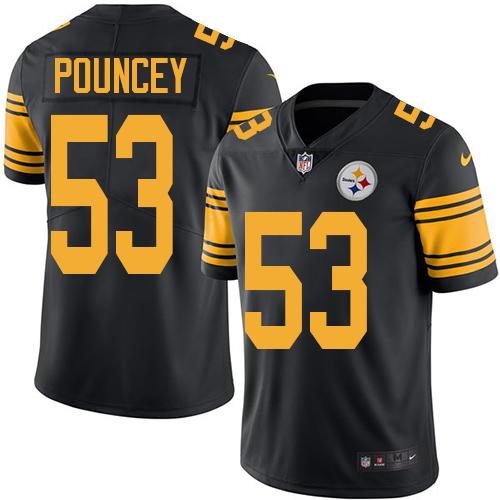 Nike Steelers 53 Maurkice Pouncey Black Color Rush Limited Jersey