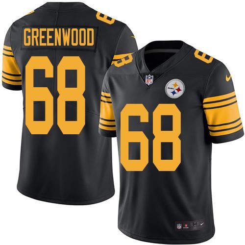 Nike Steelers 68 L.C. Greenwood Black Youth Color Rush Limited Jersey
