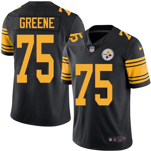 Nike Steelers 75 Joe Greene Black Youth Color Rush Limited Jersey