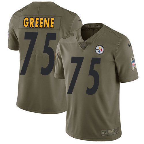 Nike Steelers 75 Joe Greene Olive Salute To Service Limited Jersey