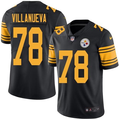 Nike Steelers 78 Alejandro Villanueva Black Color Rush Limited Jersey