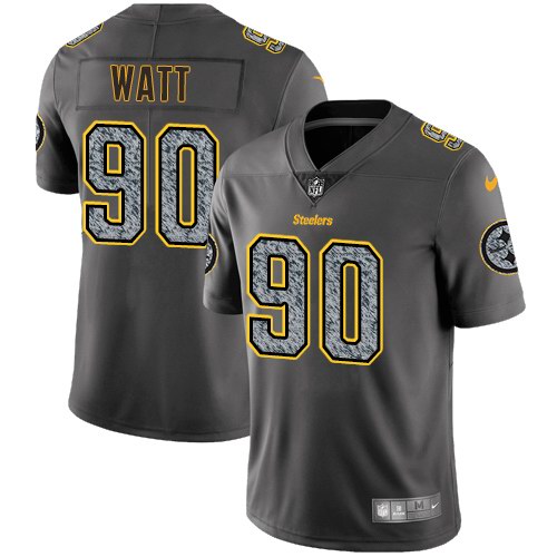 Nike Steelers 90 T.J. Watt Gray Static Youth Vapor Untouchable Limited Jersey