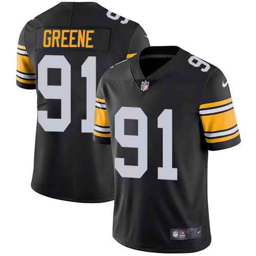 Nike Steelers 91 Kevin Greene Black Alternate Vapor Untouchable Limited Jersey - Click Image to Close