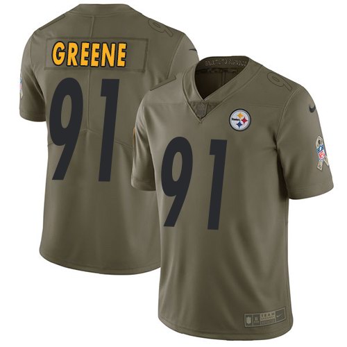 Nike Steelers 91 Kevin Greene Olive Salute To Service Limited Jersey