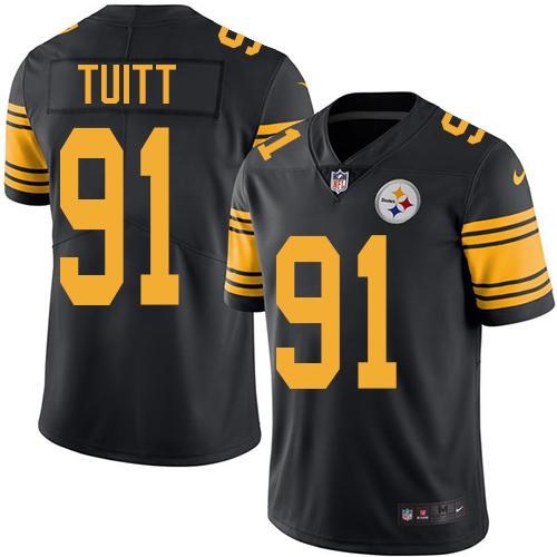Nike Steelers 91 Stephon Tuitt Black Youth Color Rush Limited Jersey