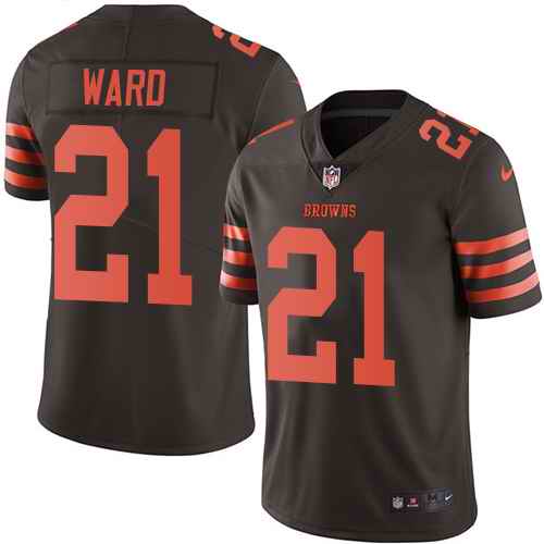Nike Browns 21 Denzel Ward Brown Youth Color Rush Limited Jersey