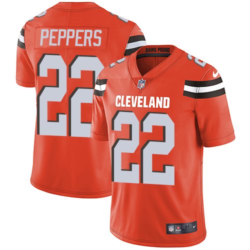 Nike Browns 22 Jabrill Peppers Orange Youth Vapor Untouchable Limited Jersey