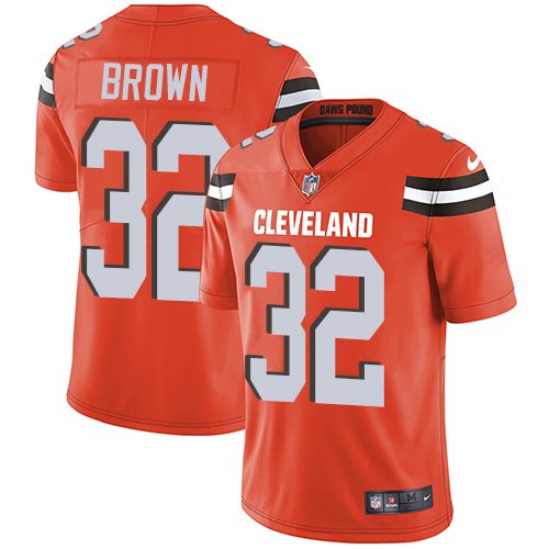Nike Browns 32 Jim Brown Orange Alternate Youth Vapor Untouchable Limited jersey