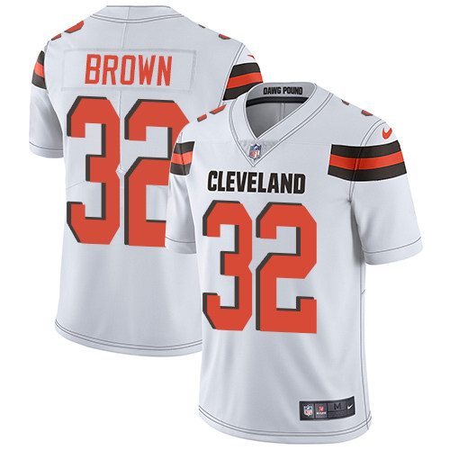 Nike Browns 32 Jim Brown White Vapor Untouchable Limited Jersey