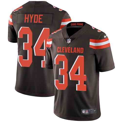 Nike Browns 34 Carlos Hyde Brown Youth Vapor Untouchable Limited Jersey