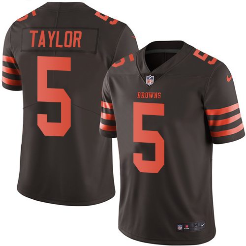 Nike Browns 5 Tyrod Taylor Brown Youth Color Rush Limited Jersey