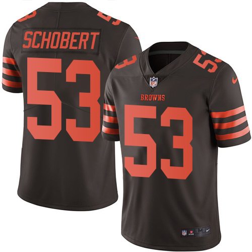 Nike Browns 53 Joe Schobert Brown Youth Color Rush Limited Jersey