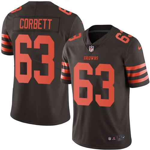 Nike Browns 63 Austin Corbett Brown Youth Color Rush Limited Jersey