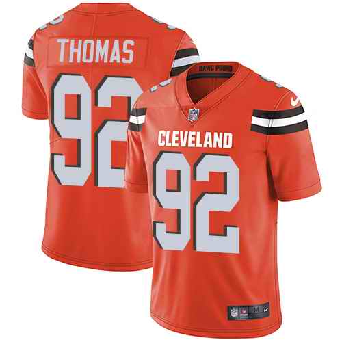 Nike Browns 92 Chad Thomas Orange Alternate Youth Vapor Untouchable Limited Jersey