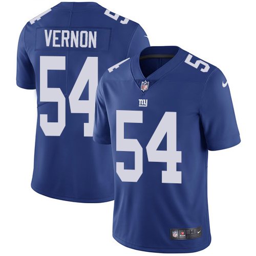 Nike Giants 54 Olivier Vernon Blue Vapor Untouchable Limited Jersey
