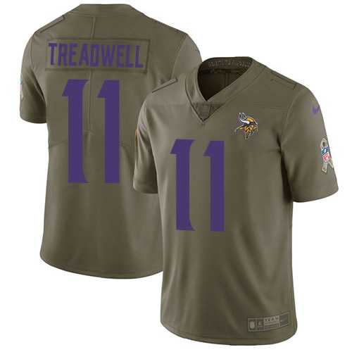 Nike Vikings 11 Laquon Treadwell Olive Salute To Service Limited Jersey