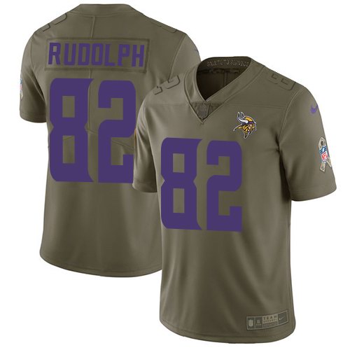 Nike Vikings 82 Kyle Rudolph Olive Salute To Service Limited Jersey