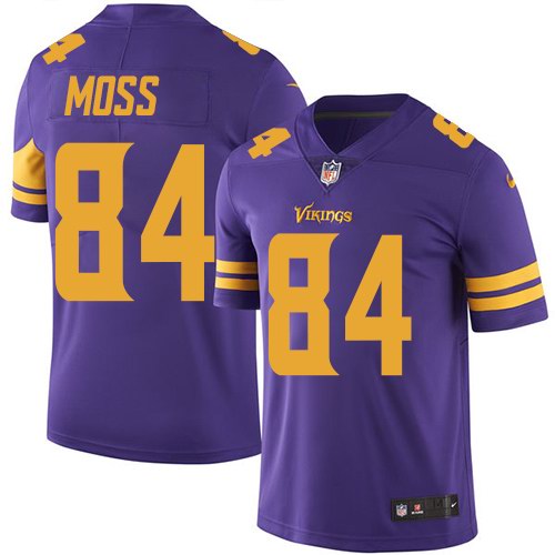 Nike Vikings 84 Randy Moss Purple Youth Color Rush Limited Jersey - Click Image to Close