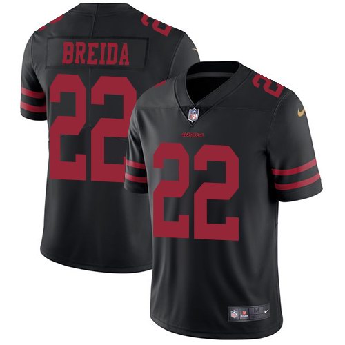 Nike 49ers 22 Matt Breida Black Youth Vapor Untouchable Limited Jersey