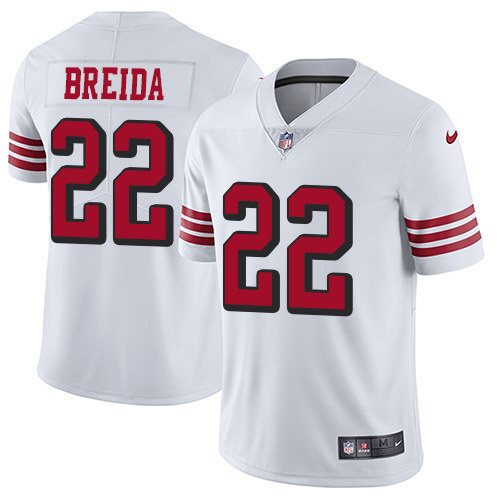 Nike 49ers 22 Matt Breida White Youth Color Rush Youth Vapor Untouchable Limited Jersey
