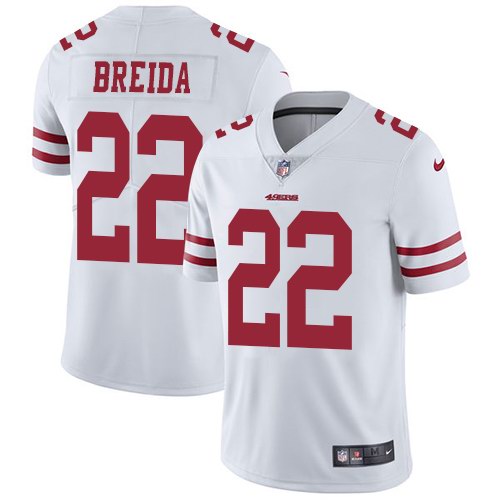 Nike 49ers 22 Matt Breida White Youth Vapor Untouchable Limited Jersey - Click Image to Close