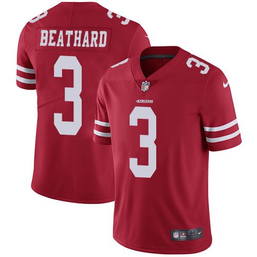 Nike 49ers 3 C. J. Beathard Red Youth Vapor Untouchable Limited Jersey