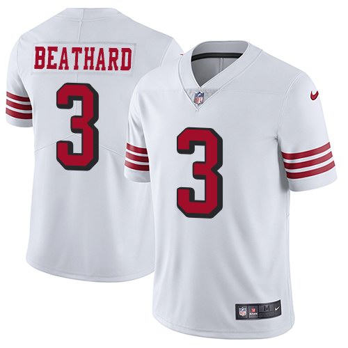 Nike 49ers 3 C. J. Beathard White Color Rush Vapor Untouchable Limited Jersey