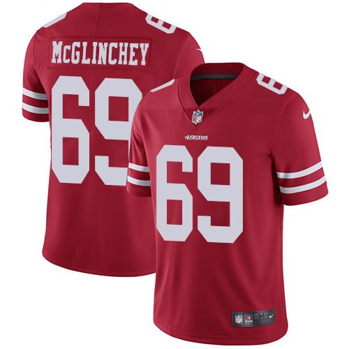 Nike 49ers 69 Mike McGlinchey Red Youth Vapor Untouchable Limited Jersey