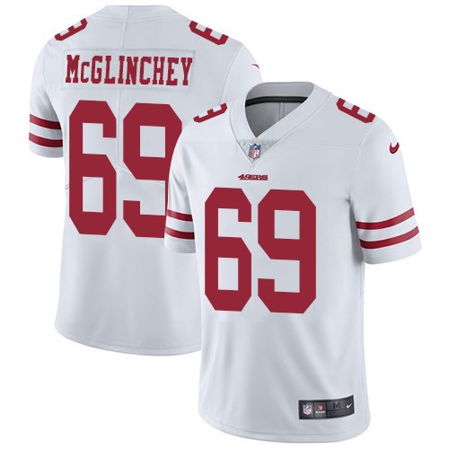 Nike 49ers 69 Mike McGlinchey White Vapor Untouchable Limited Jersey