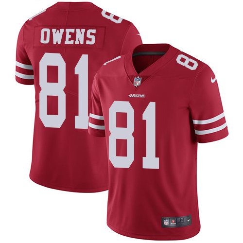 Nike 49ers 81 Terrell Owens Red Vapor Untouchable Limited Jersey