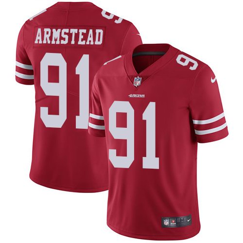 Nike 49ers 91 Arik Armstead Red Vapor Untouchable Limited Jersey