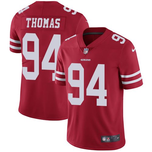 Nike 49ers 94 Solomon Thomas Red Vapor Untouchable Limited Jersey