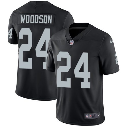 Nike Raiders 24 Charles Woodson Black Youth Vapor Untouchable Limited Jersey
