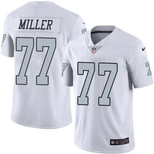 Nike Raiders 77 Kolton Miller White Color Rush Limited Jersey