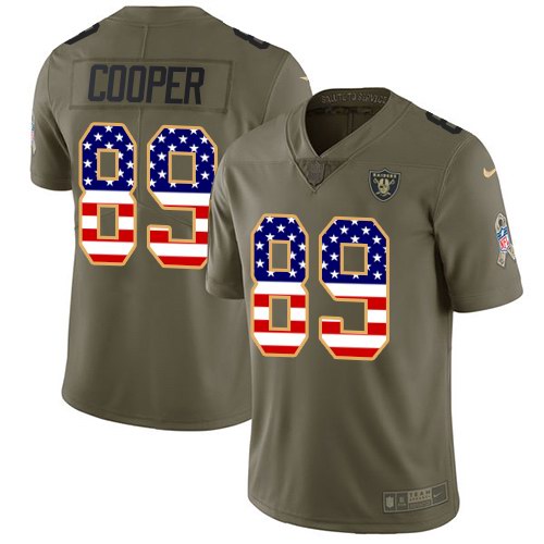 Nike Raiders 89 Amari Cooper Olive USA Flag Salute To Service Limited Jersey