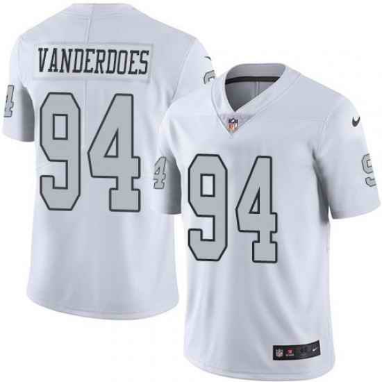 Nike Raiders 94 Eddie Vanderdoes White Color Rush Limited Jersey