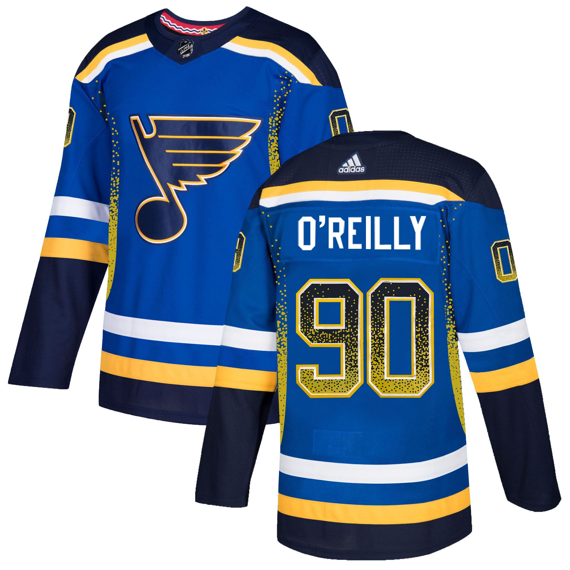Blues 90 Ryan O'Reilly Blue Drift Fashion Adidas Jersey