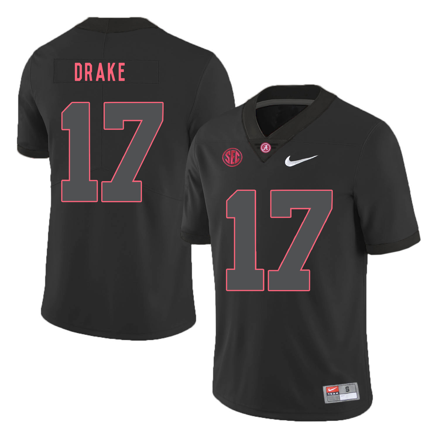 Alabama Crimson Tide 17 Kenyan Drake Black Shadow Nike College Football Jersey