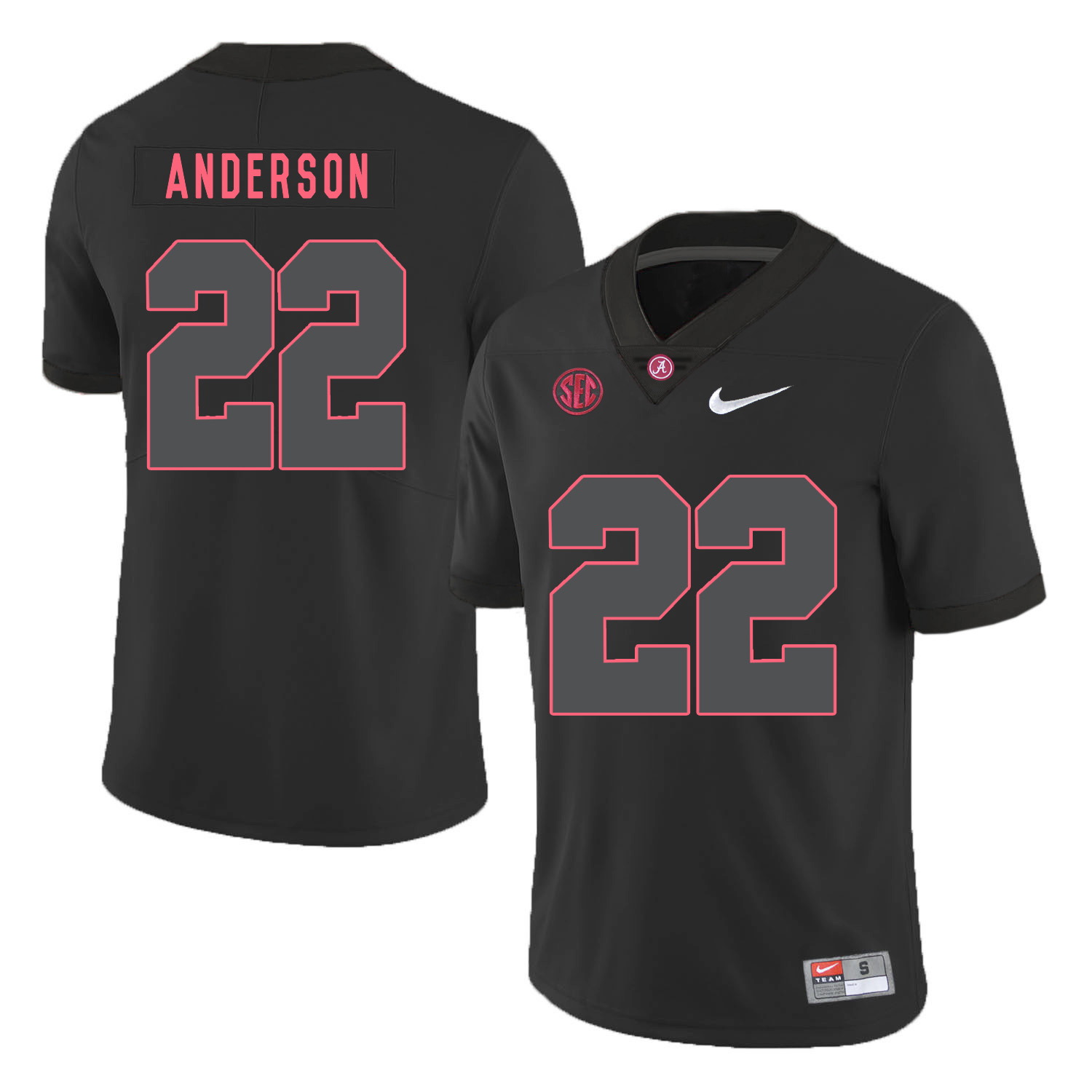 Alabama Crimson Tide 22 Ryan Anderson Black Nike College Football Jersey
