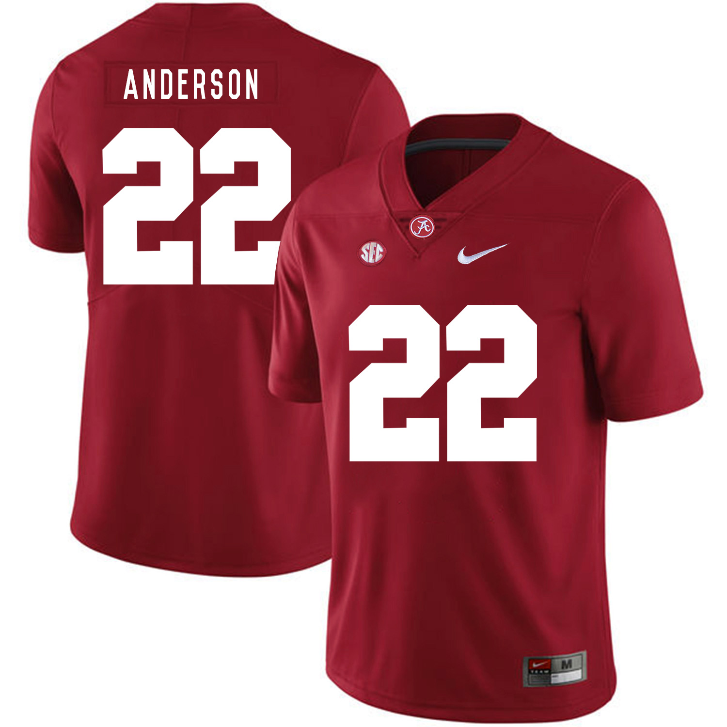 Alabama Crimson Tide 22 Ryan Anderson Red Nike College Football Jersey