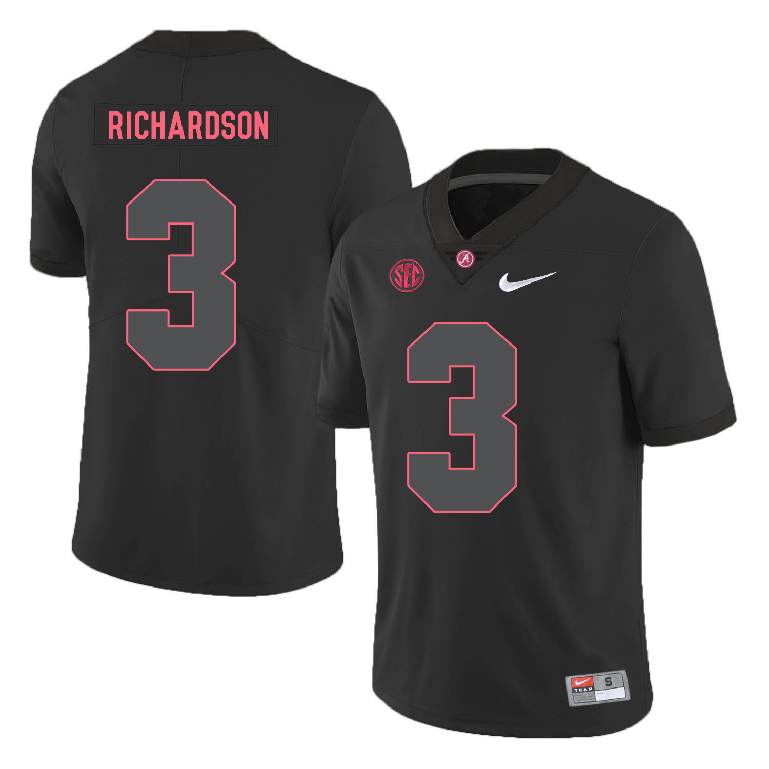 Alabama Crimson Tide 3 Trent Richardson Black Shadow Nike College Football Jersey