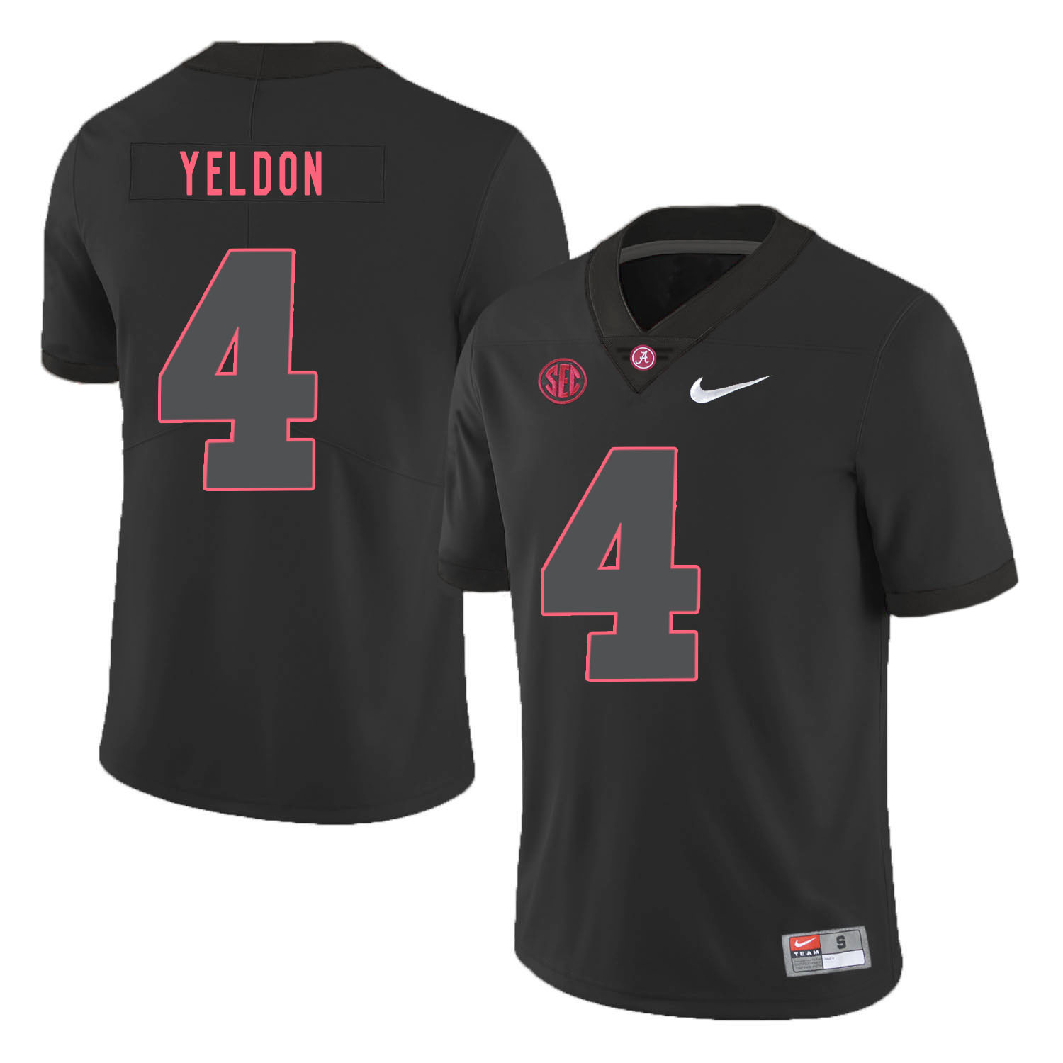 Alabama Crimson Tide 4 T.J. Yeldon Black Shadow Nike College Football Jersey - Click Image to Close