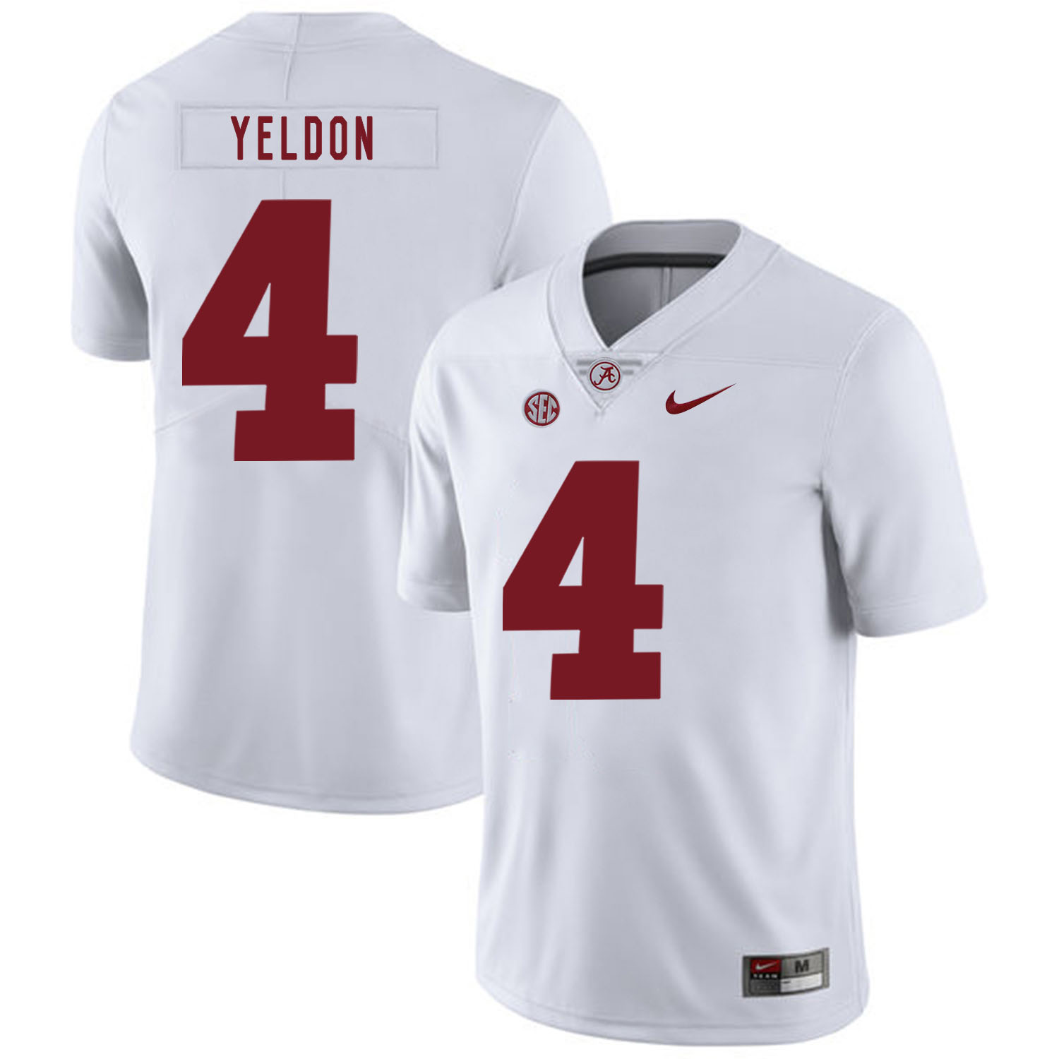 Alabama Crimson Tide 4 T.J. Yeldon White Nike College Football Jersey