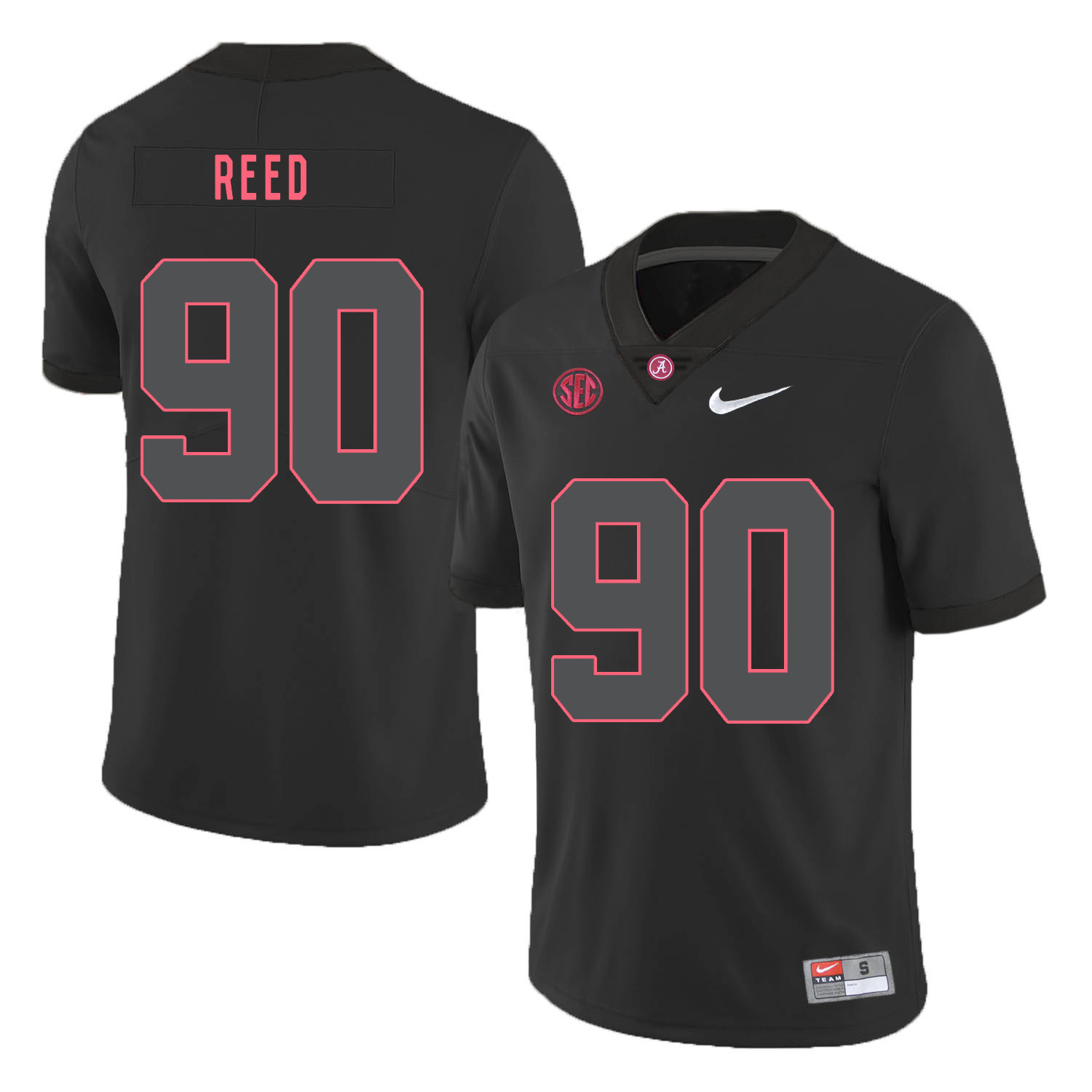 Alabama Crimson Tide 90 Jarran Reed Black Shadow Nike College Football Jersey